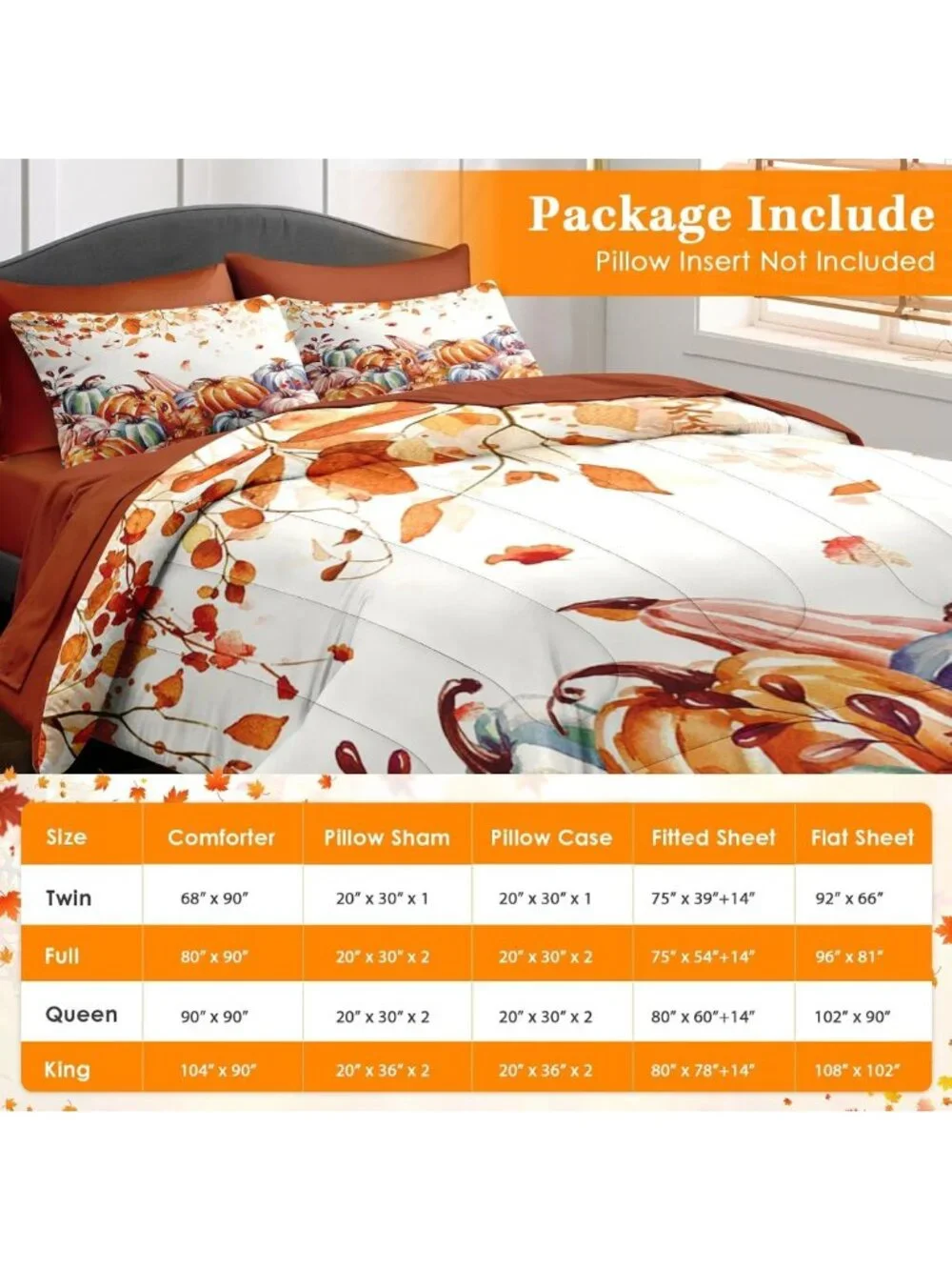 Cozy 7-Piece Full Fall Comforter Set with Sheets | Farmhouse Bedding Essentials